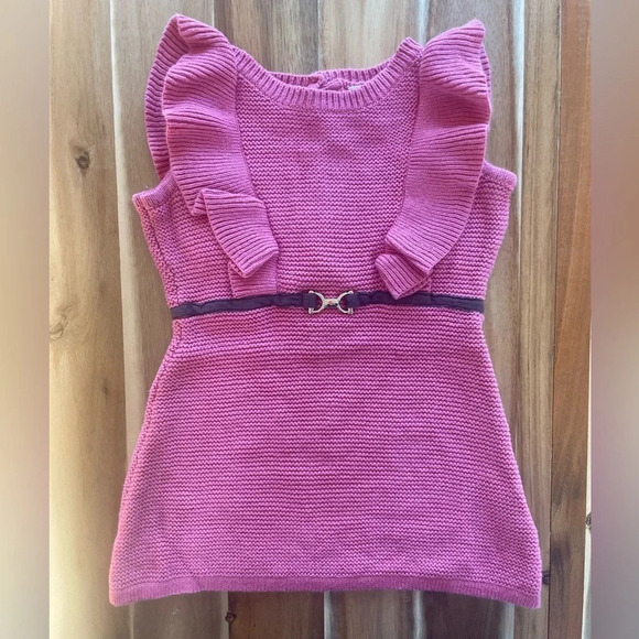 Janie and Jack Pink Knit Dress with Belt, size 12-18m - Picture 1 of 1